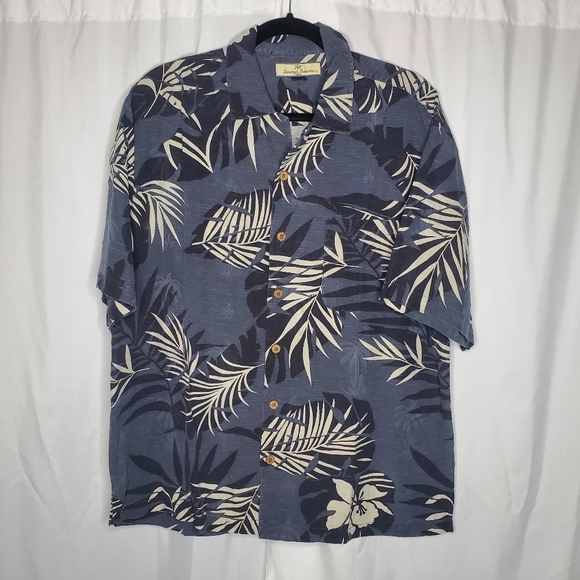 ♡♡ Tommy Bahama Silk Tropical Button Up Short Sleeve Shirt Size Medum - Picture 1 of 6